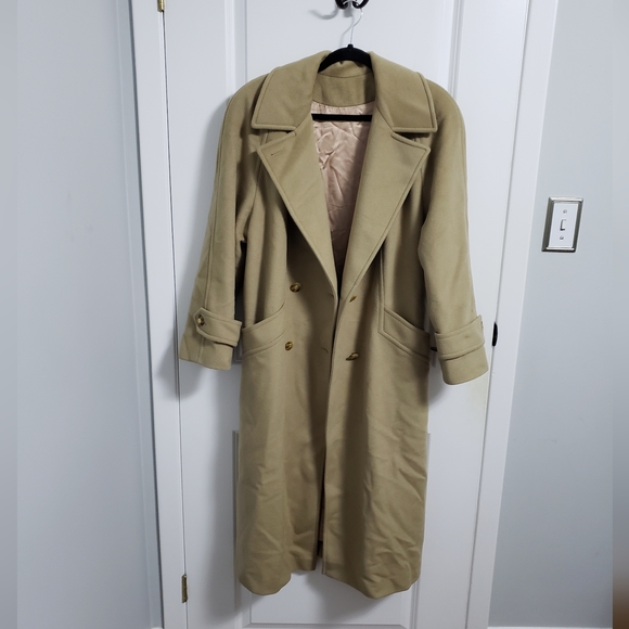VINTAGE MALLIA Tan Wool & Cashmere Long Coat - Picture 3 of 15